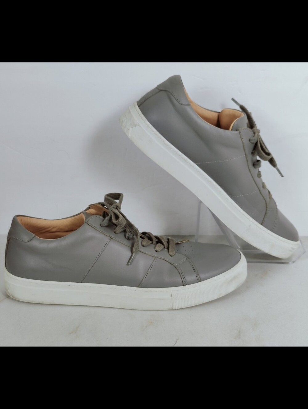 GREATS The Royale Ash Grey Leather Low-top Sneakers, Sz 10.5